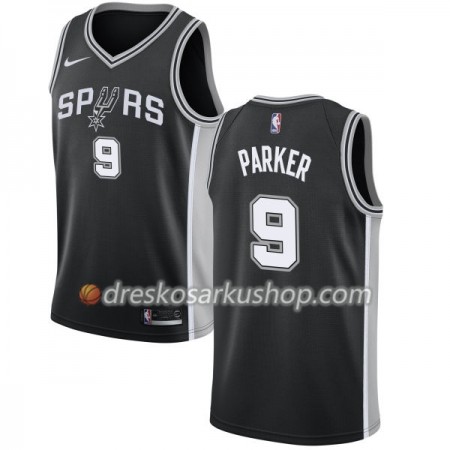 Muški NBA Dres San Antonio Spurs Tony Parker 9 Nike 2017-18 Crna Swingman